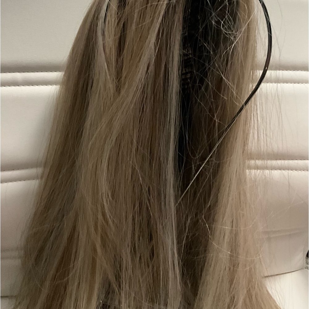 Blonde long one length wig